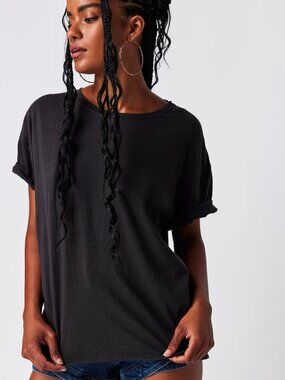 NWT Free People Nina T Shirt in Washed Black